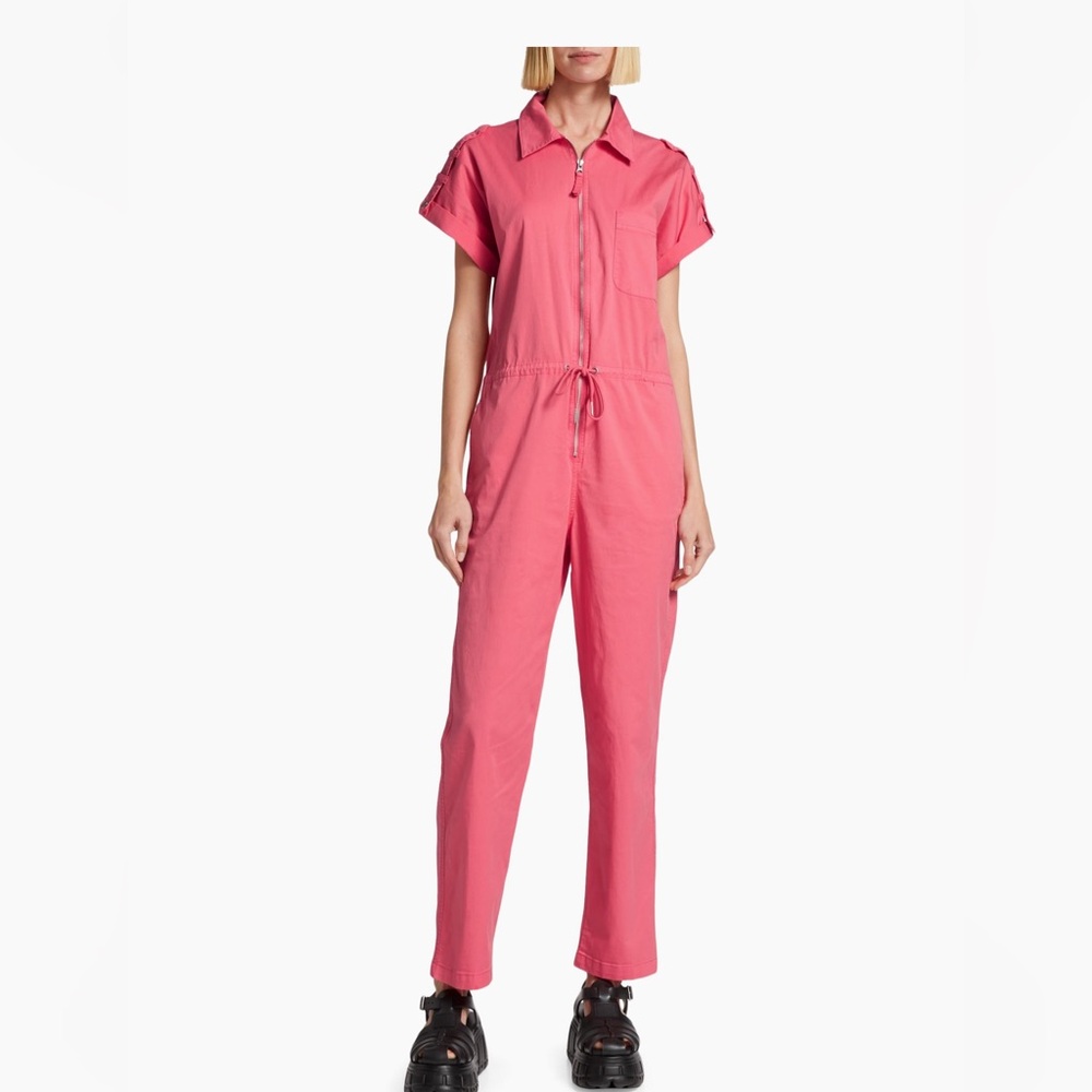 Pistola Pink Jumpsuit with Drawstring Waist and Straight-Leg Pants